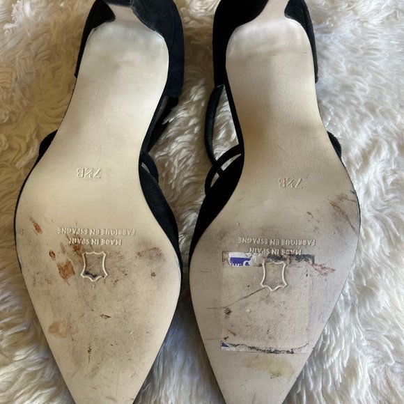 SEXY BLACK SUEDE HEELS SIZE 7.5 B - Picture 3 of 3